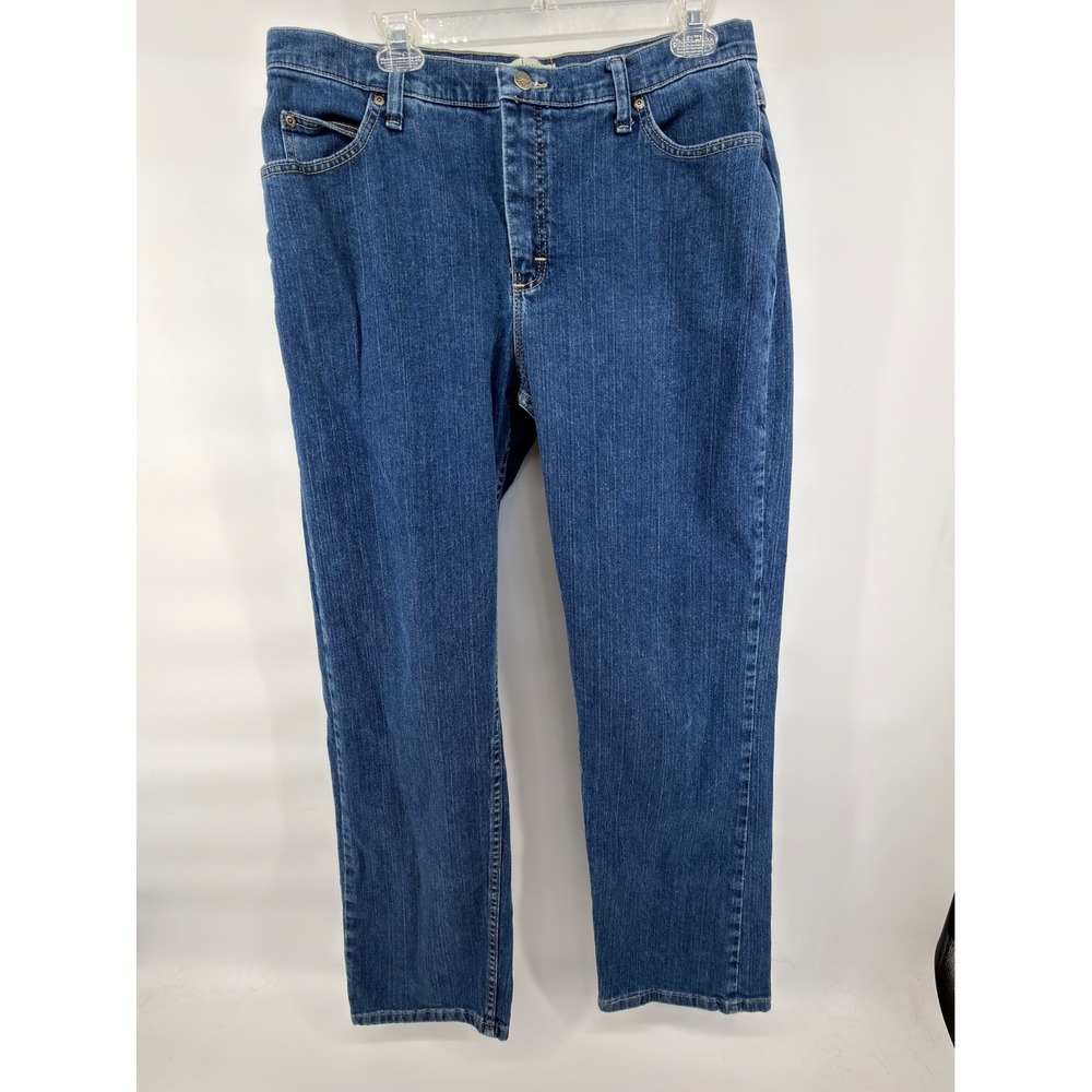 Riders by Lee Jeans Womens 16L Blue Mid Rise Relaxed Straight Leg Stretch